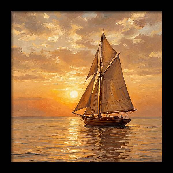 Sailboat Against Sunset Glow