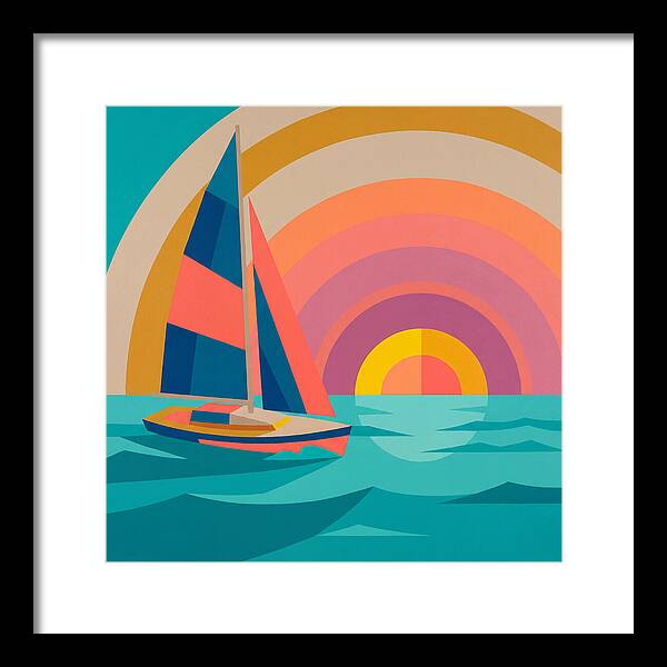 Sailboat Against Vibrant Sunset