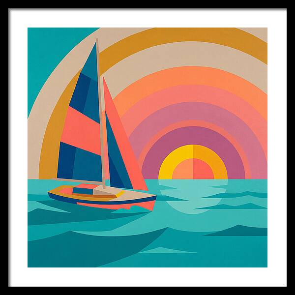Sailboat Against Vibrant Sunset