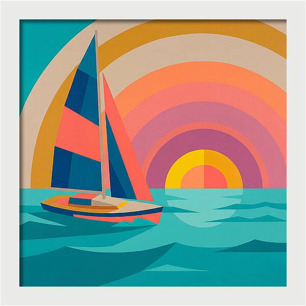 Sailboat Against Vibrant Sunset