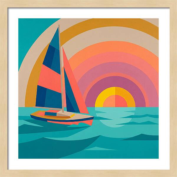 Sailboat Against Vibrant Sunset