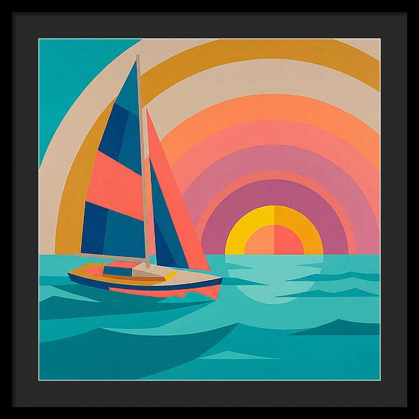 Sailboat Against Vibrant Sunset