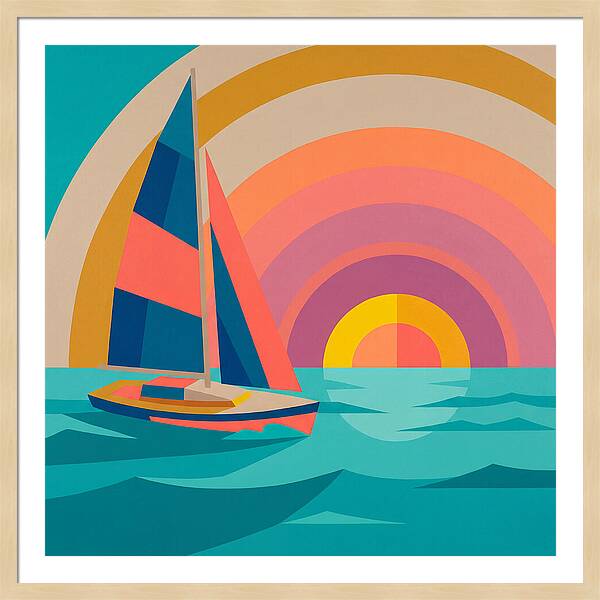 Sailboat Against Vibrant Sunset