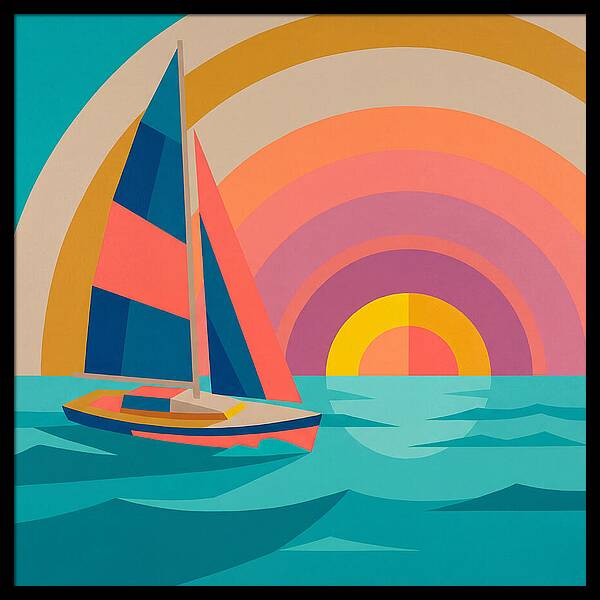 Sailboat Against Vibrant Sunset