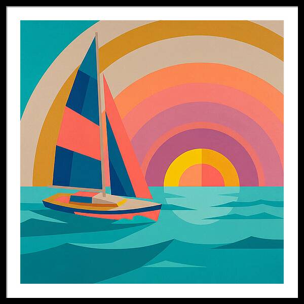 Sailboat Against Vibrant Sunset