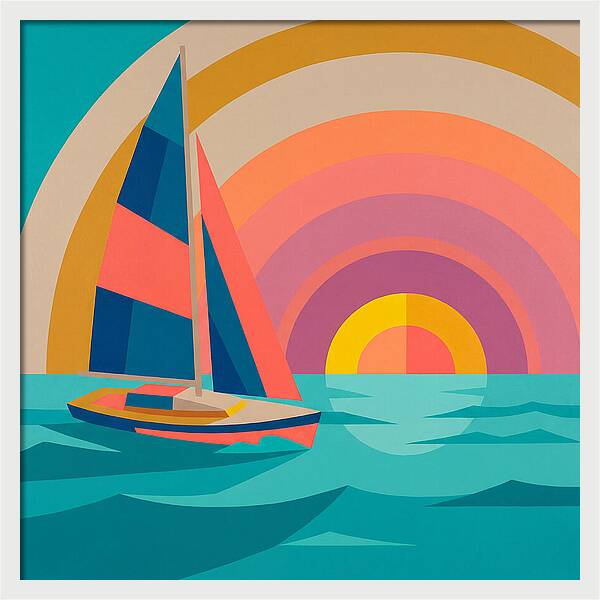 Sailboat Against Vibrant Sunset