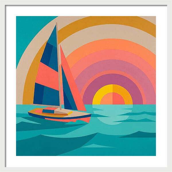 Sailboat Against Vibrant Sunset