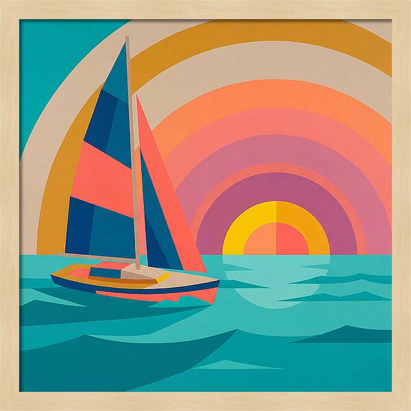 Sailboat Against Vibrant Sunset