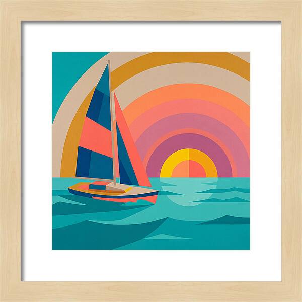 Sailboat Against Vibrant Sunset
