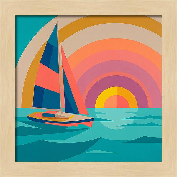 Sailboat Against Vibrant Sunset