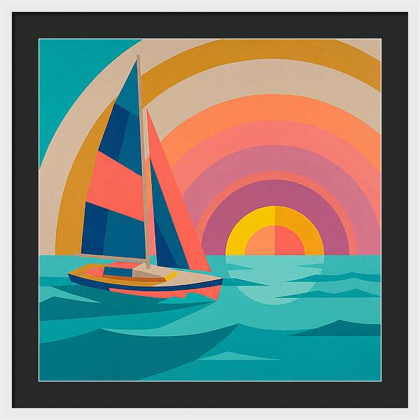 Sailboat Against Vibrant Sunset