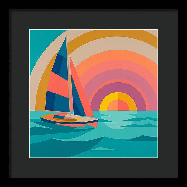 Sailboat Against Vibrant Sunset