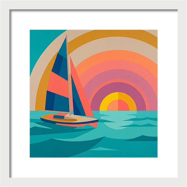 Sailboat Against Vibrant Sunset