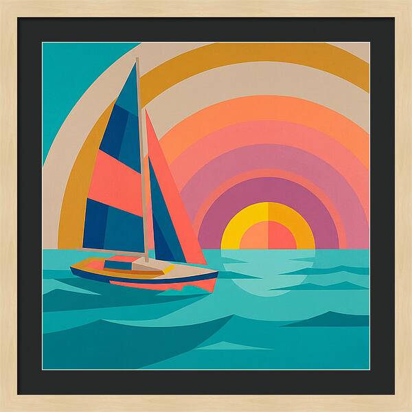 Sailboat Against Vibrant Sunset