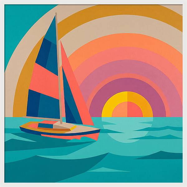 Sailboat Against Vibrant Sunset
