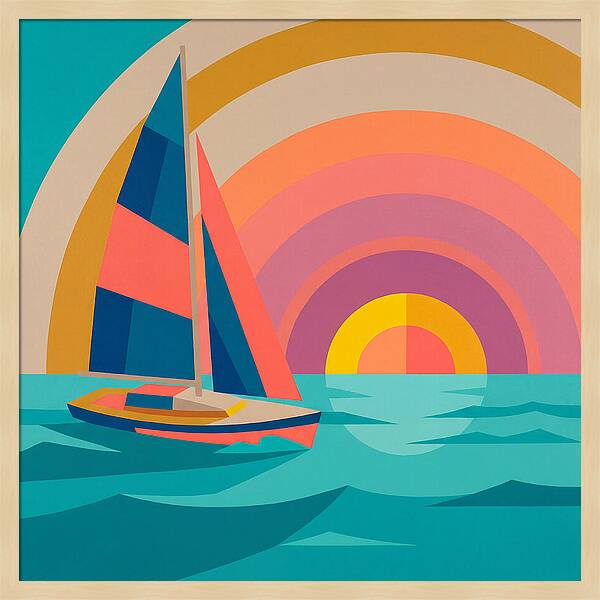 Sailboat Against Vibrant Sunset