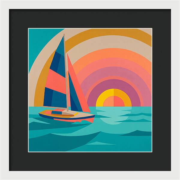 Sailboat Against Vibrant Sunset