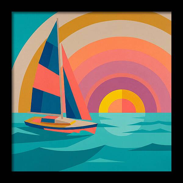 Sailboat Against Vibrant Sunset