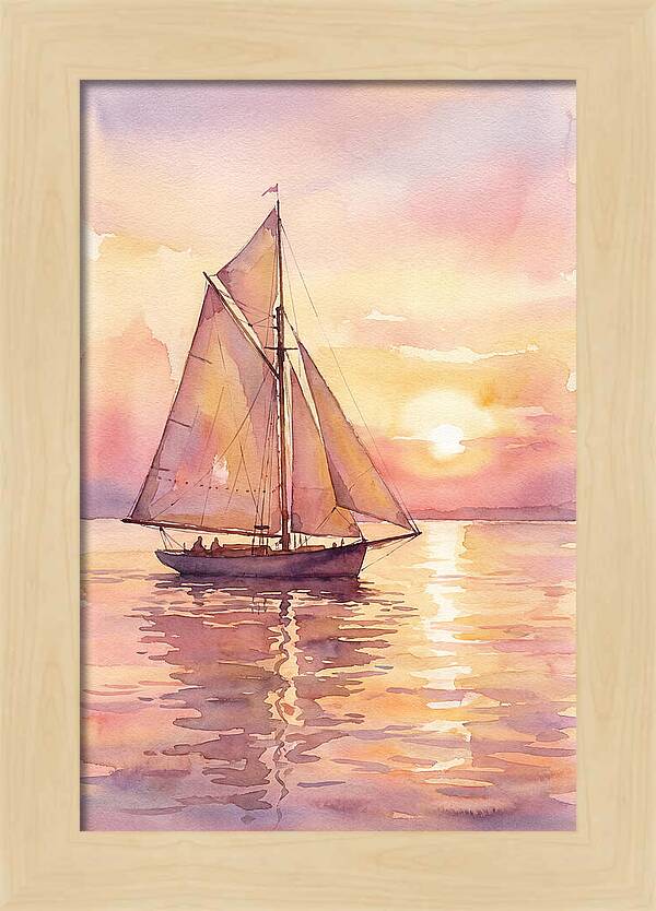 Sailboat Gliding Into Sunset