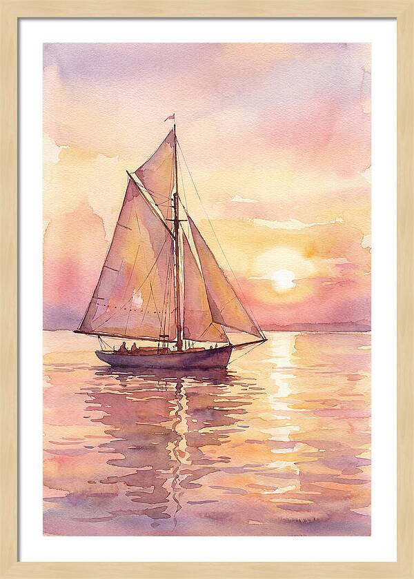 Sailboat Gliding Into Sunset