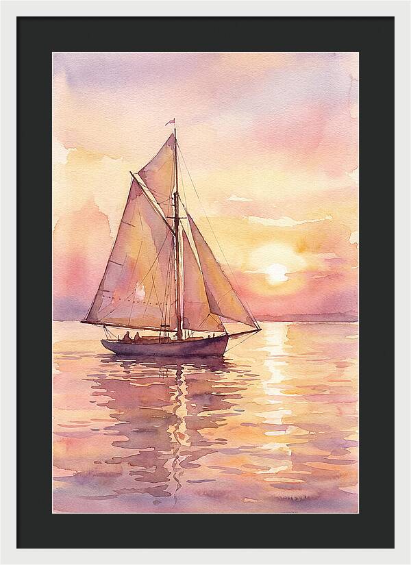 Sailboat Gliding Into Sunset