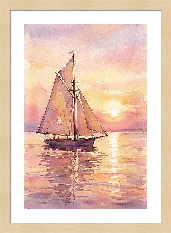 Sailboat Gliding Into Sunset