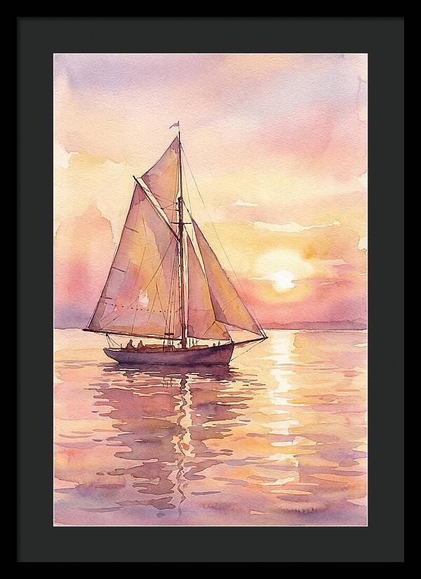 Sailboat Gliding Into Sunset
