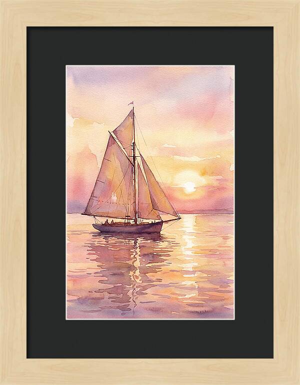 Sailboat Gliding Into Sunset