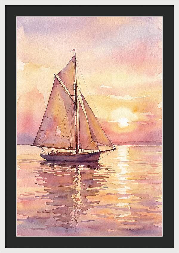 Sailboat Gliding Into Sunset