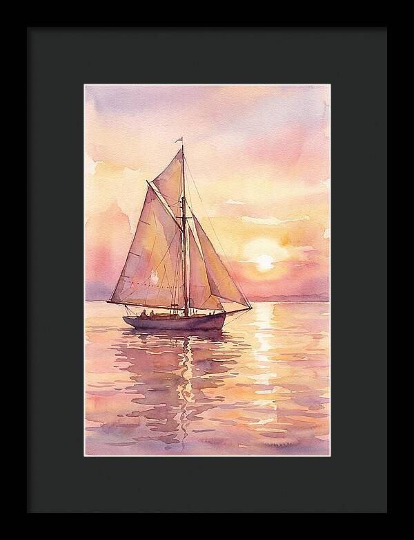 Sailboat Gliding Into Sunset