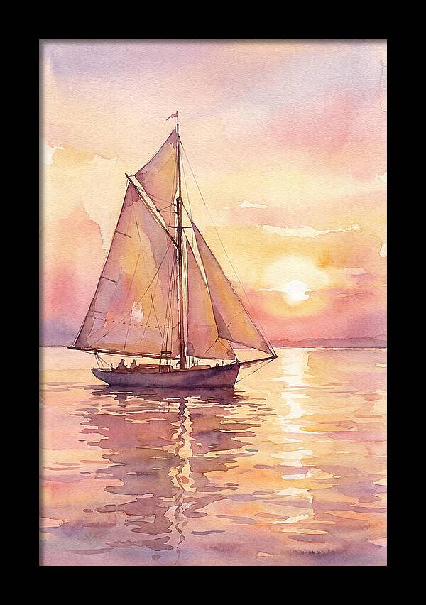 Sailboat Gliding Into Sunset