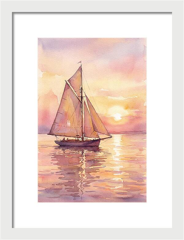 Sailboat Gliding Into Sunset