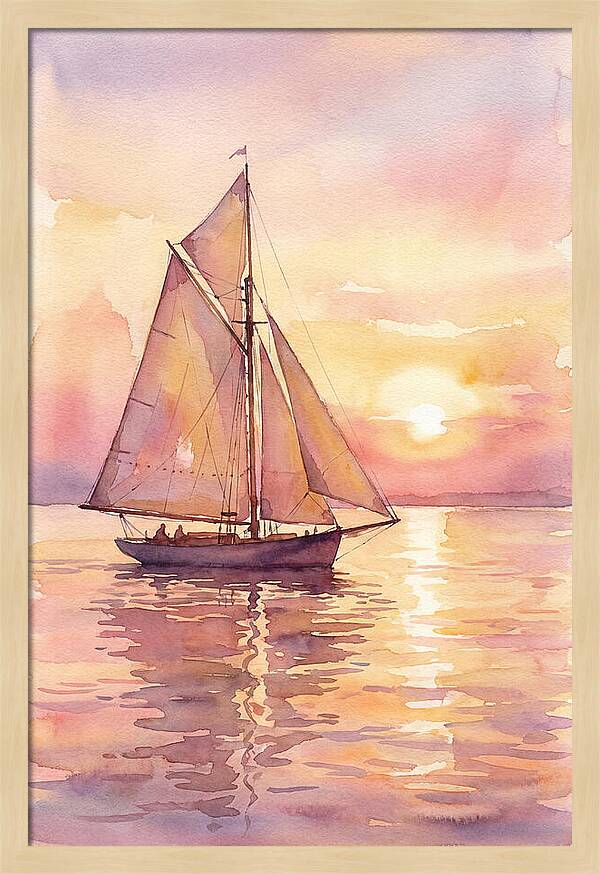 Sailboat Gliding Into Sunset
