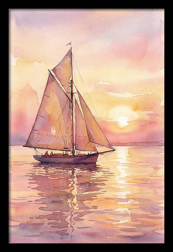 Sailboat Gliding Into Sunset