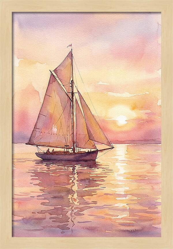 Sailboat Gliding Into Sunset