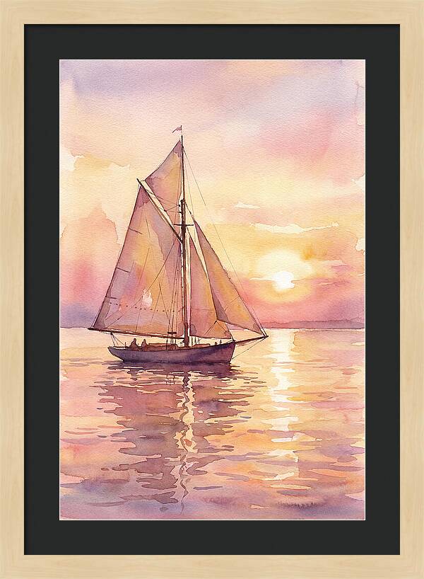 Sailboat Gliding Into Sunset