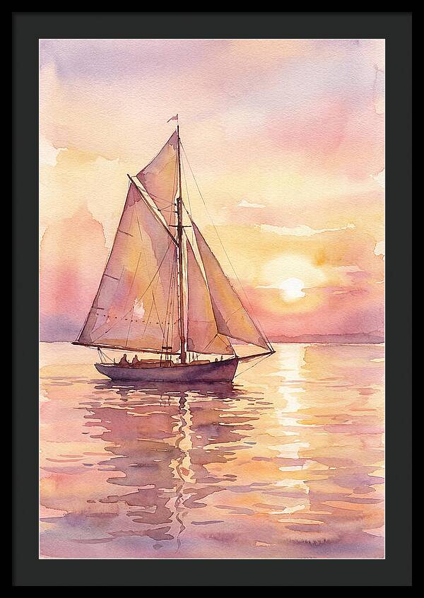 Sailboat Gliding Into Sunset