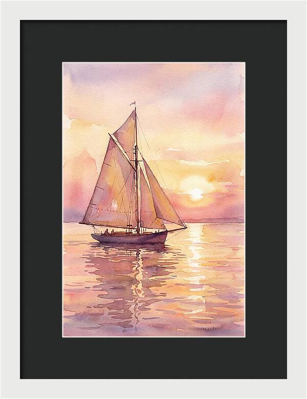 Sailboat Gliding Into Sunset