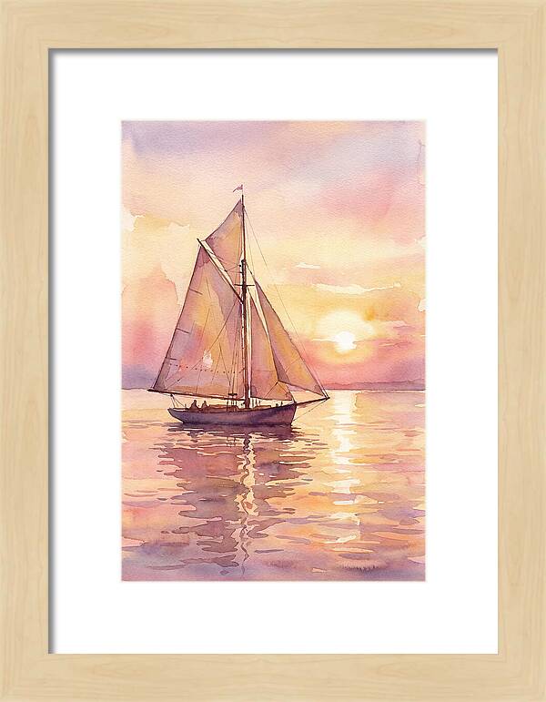 Sailboat Gliding Into Sunset