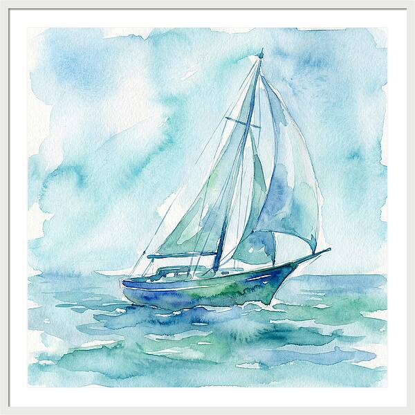 Sailboat Gliding Through Waves