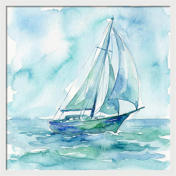 Sailboat Gliding Through Waves