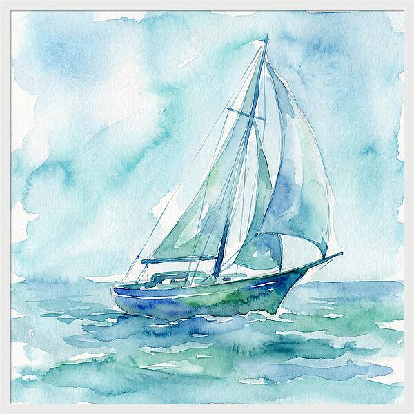 Sailboat Gliding Through Waves