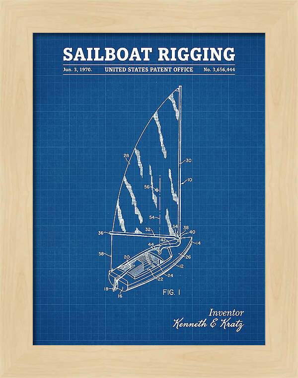 Sailboat Rigging Blueprint Patent Us3656444a