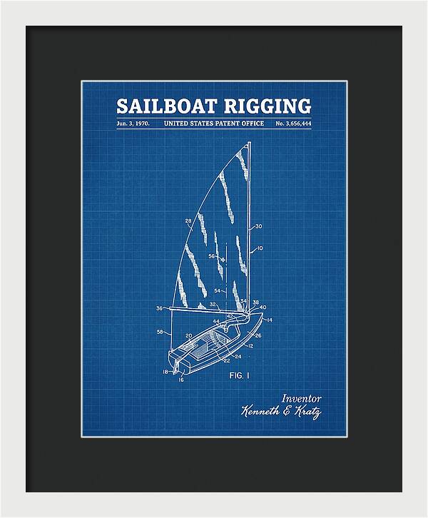 Sailboat Rigging Blueprint Patent Us3656444a