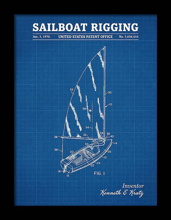 Sailboat Rigging Blueprint Patent Us3656444a
