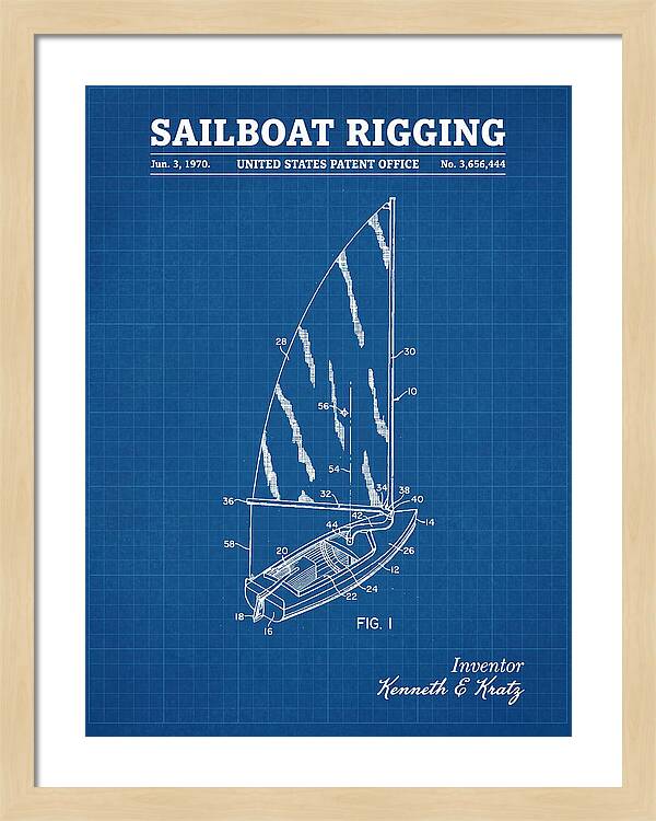 Sailboat Rigging Blueprint Patent Us3656444a