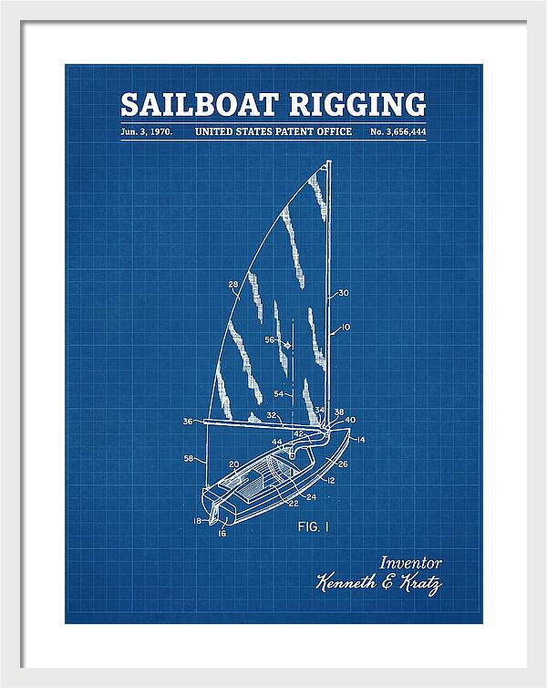 Sailboat Rigging Blueprint Patent Us3656444a