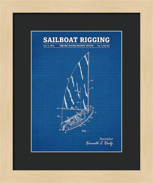 Sailboat Rigging Blueprint Patent Us3656444a