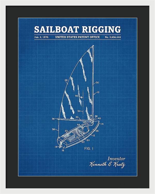 Sailboat Rigging Blueprint Patent Us3656444a