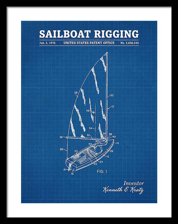 Sailboat Rigging Blueprint Patent Us3656444a